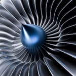 Input fan on a turbine propeller.