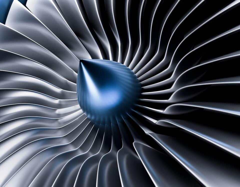 Input fan on a turbine propeller.